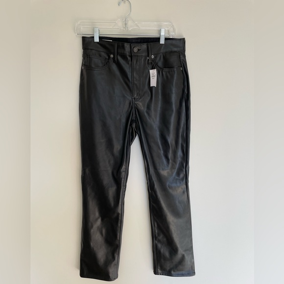 GAP black leather pants sz 28/8 regular - Picture 1 of 2
